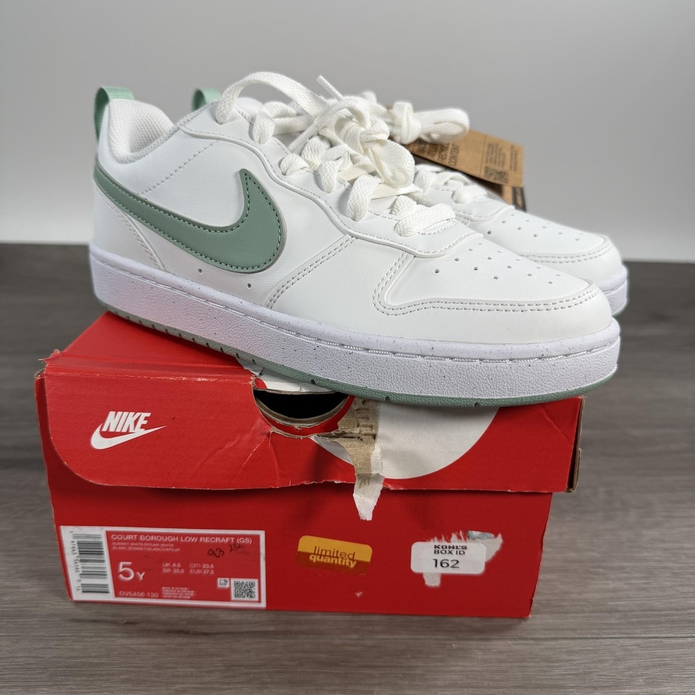 Nike Court Borough Low Recraft Shoes Youth Size 5Y White Sneakers DV5456-130